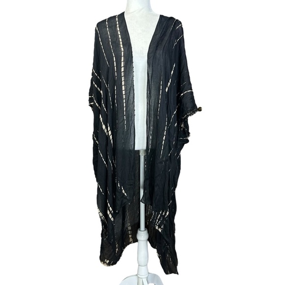 Soft Surroundings Caftan Duster OS Boho Flowy Open Front Long Topper - Picture 1 of 7